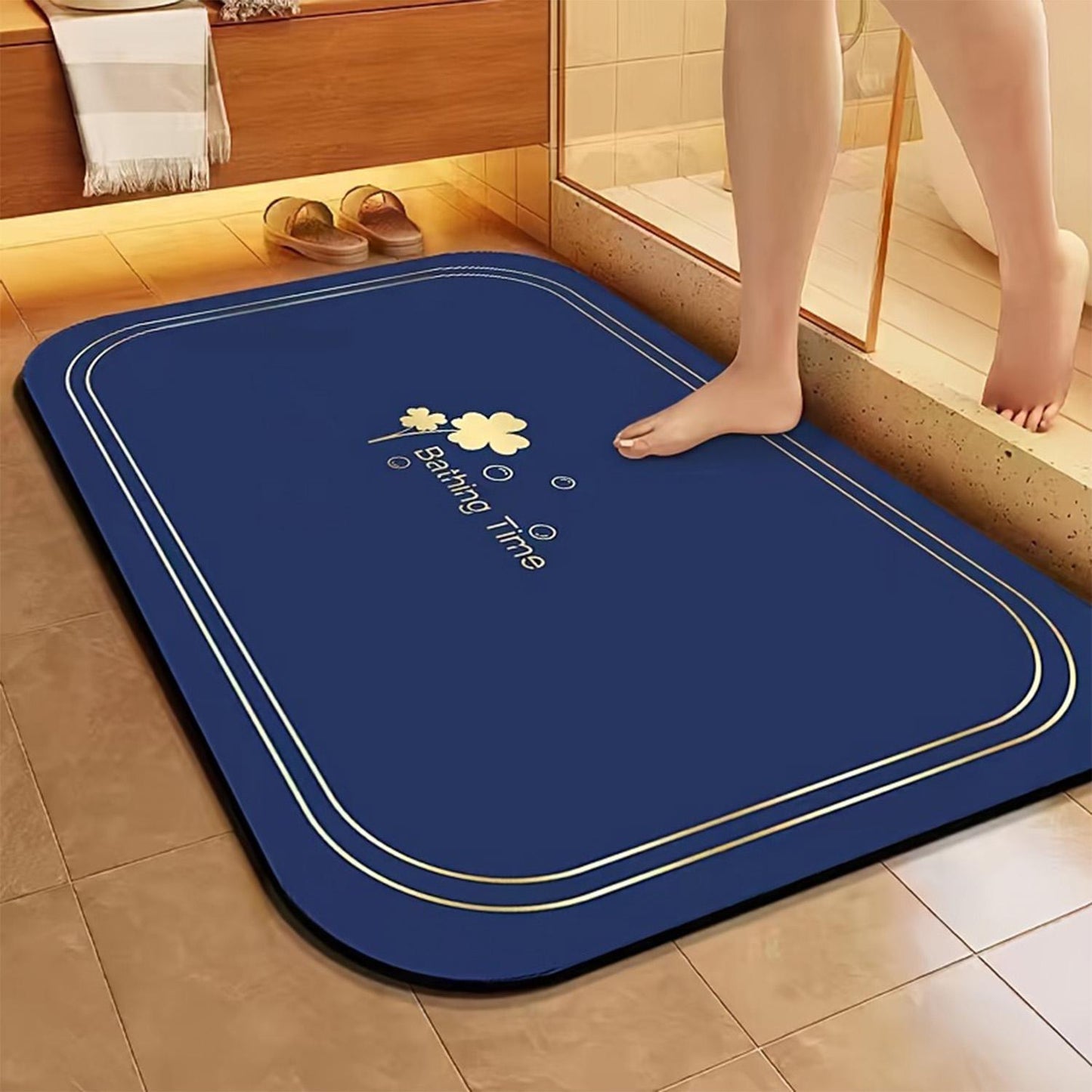 Combination Set Of Quick-drying, Non-slip Diatomaceous Earth Bathroom Mats, Suitable For Bathrooms And Showers, Super Absorbent And Soft Rugs, Suitable For Both Indoor And Outdoor Use.