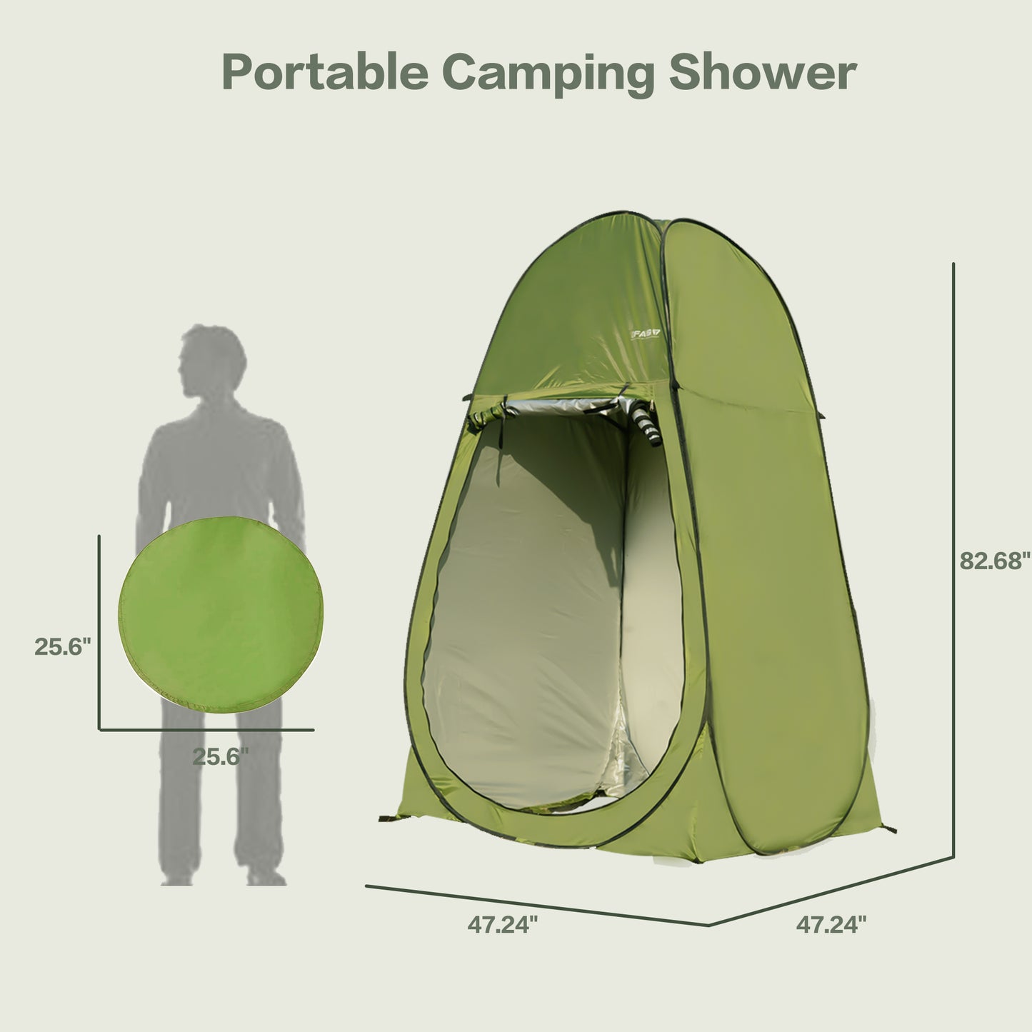 Camping Shower Tent 7FT Instant Level Up Privacy Tents, Portable Toilet Tent Outdoor Dressing Room, Foldable Camp Sun Shelter For Beach Fishing