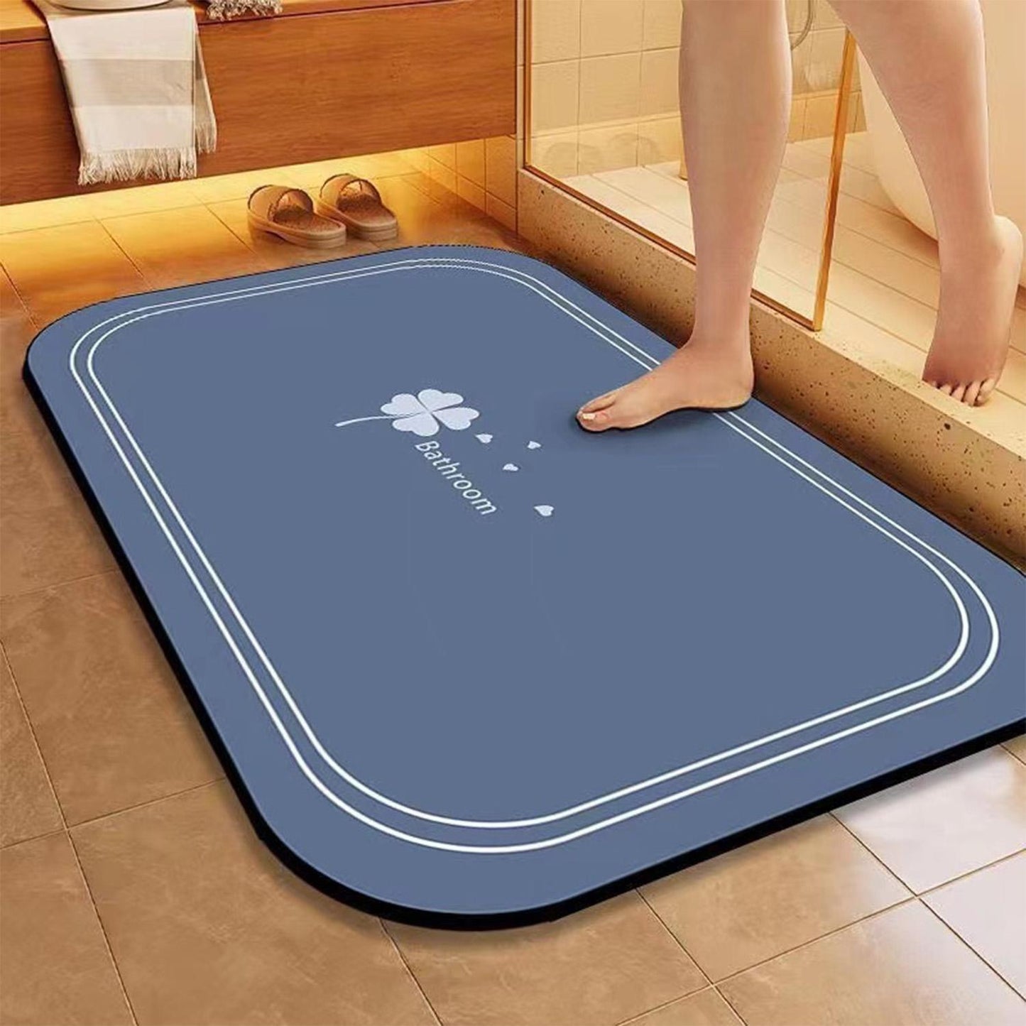 Combination Set Of Quick-drying, Non-slip Diatomaceous Earth Bathroom Mats, Suitable For Bathrooms And Showers, Super Absorbent And Soft Rugs, Suitable For Both Indoor And Outdoor Use.