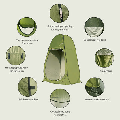 Camping Shower Tent 7FT Instant Level Up Privacy Tents, Portable Toilet Tent Outdoor Dressing Room, Foldable Camp Sun Shelter For Beach Fishing